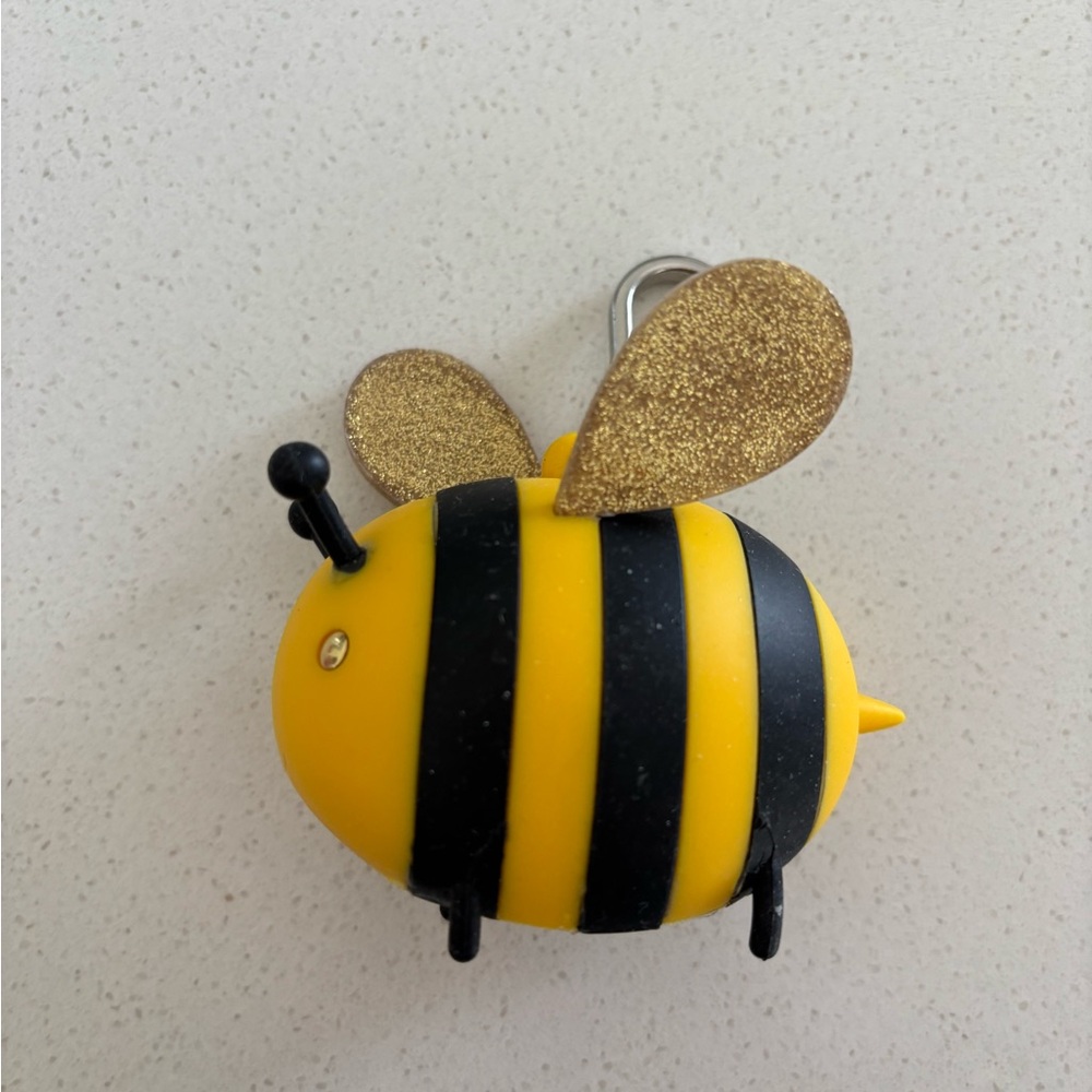 BBW Hand sanitizer Yellow and Black Bee Keychain